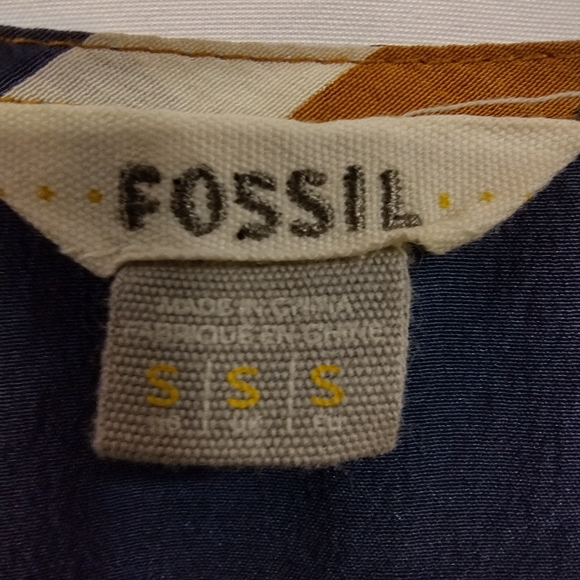 Fossil 100% Silk Color Strips Dress Womens S Multicolor Retro 90s Beach Vacation - Picture 6 of 8